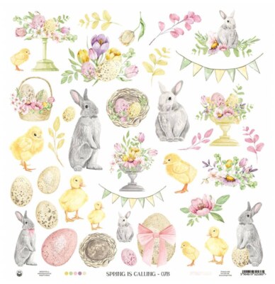 Potištěný papír 12x12" P13 Spring is calling 07b - 1 list