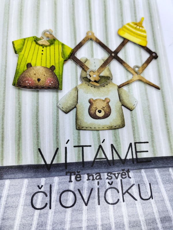 Přání ruční výroba - Vítáme tě človíčku - 1 ks
