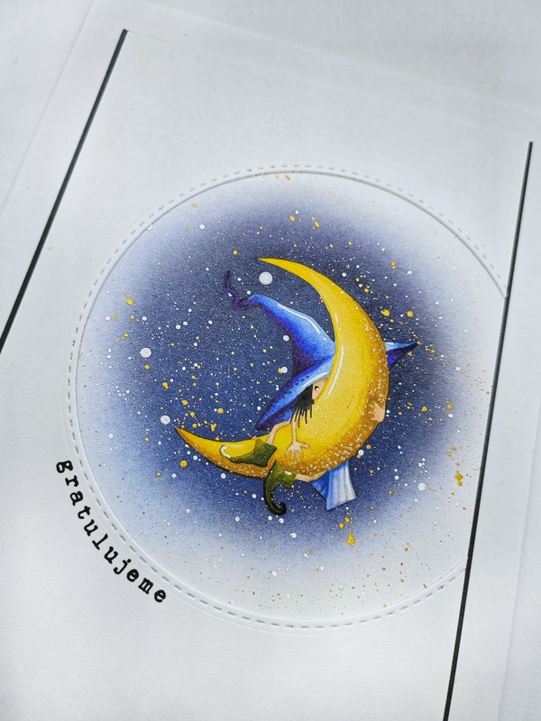 Přání ruční výroba - Čarodějka - 1 ks