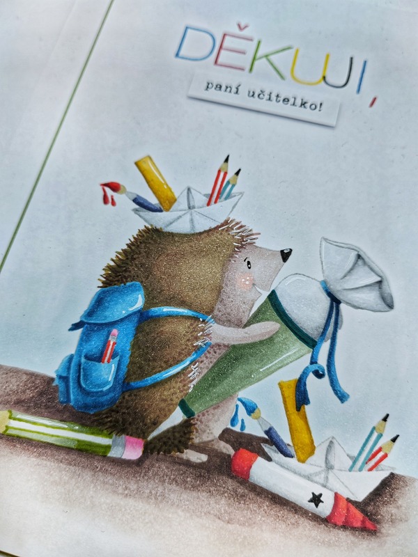 Přání ruční výroba - Děkuji, paní učitelko! - 1 ks