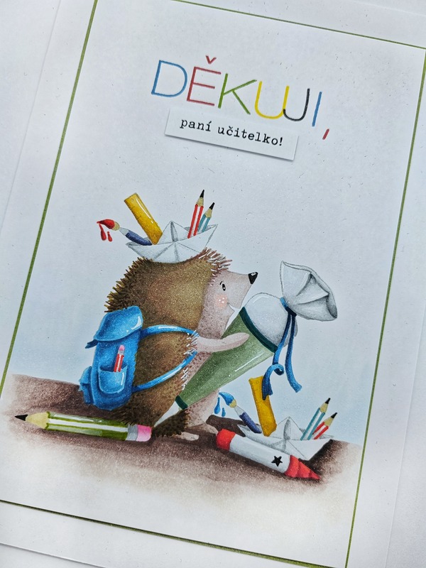 Přání ruční výroba - Děkuji, paní učitelko! - 1 ks