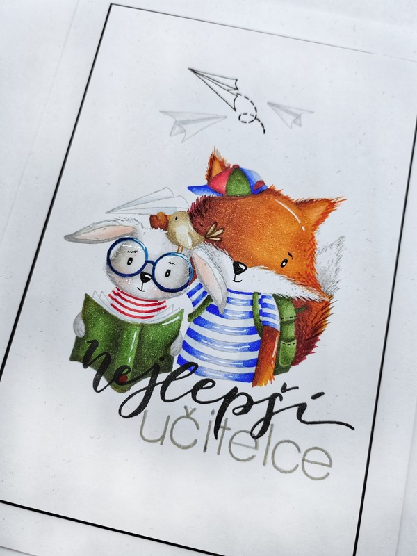 Přání ruční výroba - Nejlepší učitelce! - 1 ks