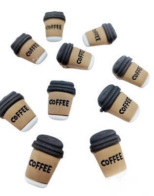 Ozdoba - Kafíčko - 1,7 cm - balení 3 ks