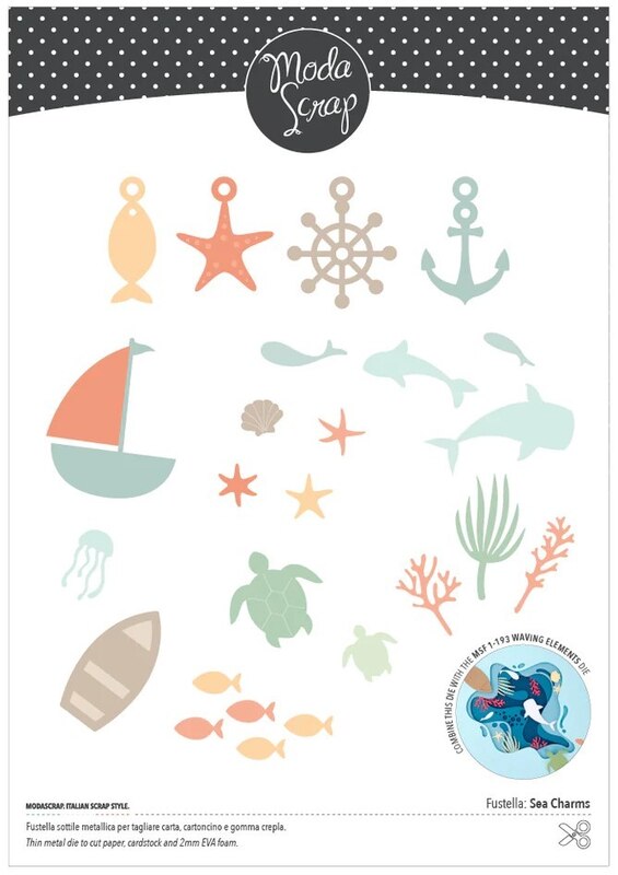 Vyřezávací šablony MODA SCRAP - mořská fauna - sada 15 ks