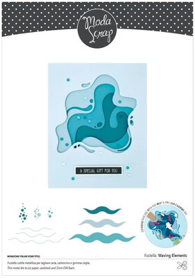 Vyřezávací šablony MODA SCRAP - moře, vlny - sada 10 ks