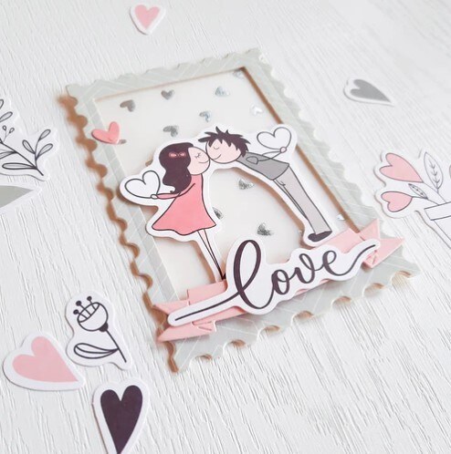 Vyřezávací šablony MODA SCRAP - poštovní známky, obdélníky - sada 8 ks