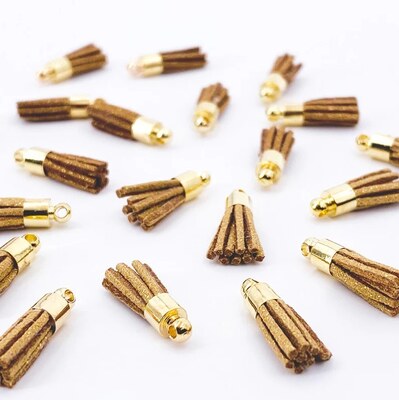 Ozdoba MODA SCRAP - střapec světle hnědý - sada 10 ks