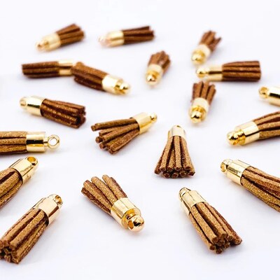 Ozdoba MODA SCRAP - střapec hnědý - sada 10 ks