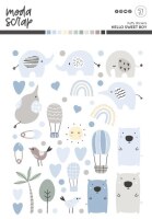 Sada nálepek MODA SCRAP - Puffy Hello sweet boy - sada 51 ks