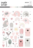 Sada nálepek MODA SCRAP - Puffy Hello sweet girl - sada 51 ks