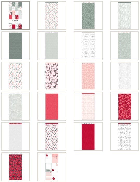 Sada papírů MODA SCRAP 6x12" - Spring Poppies - sada 21 listů