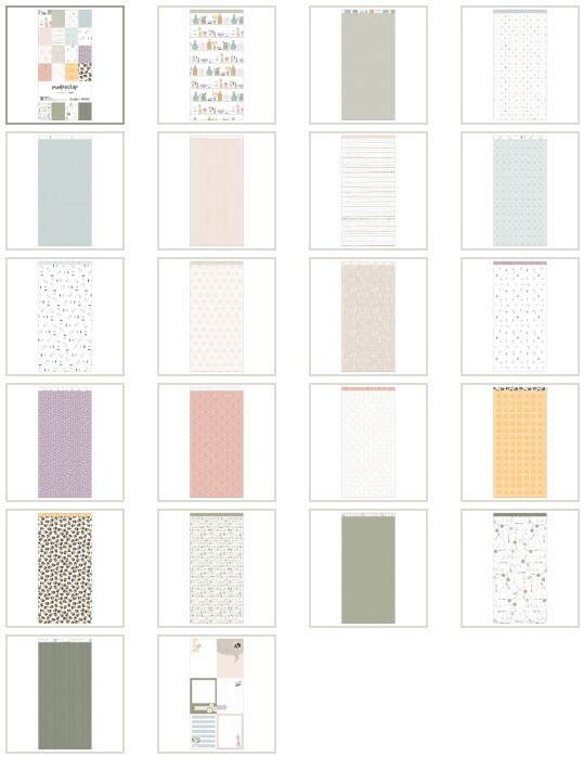 Sada papírů MODA SCRAP 6x12" - Herbs and Flowers - sada 21 listů