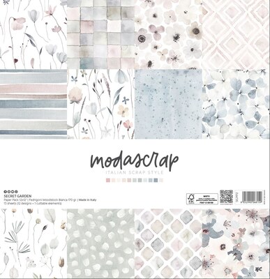 Sada papírů MODA SCRAP 12x12" - Secret Garden - sada 13 listů