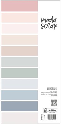 Sada papírů MODA SCRAP 6x12" - Secret Garden (jednobarevné) - sada 21 listů