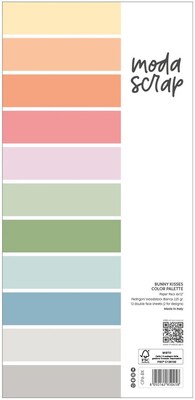 Sada papírů MODA SCRAP 6x12" - Bunny Kisses (jednobarevné) - sada 21 listů