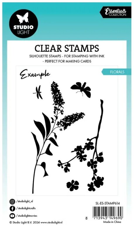 Silikonová razítka Studio Light - luční květy - sada 4 ks