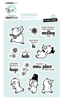 Silikonová razítka Studio Light - sněhuláci a vločky - sada 13 ks