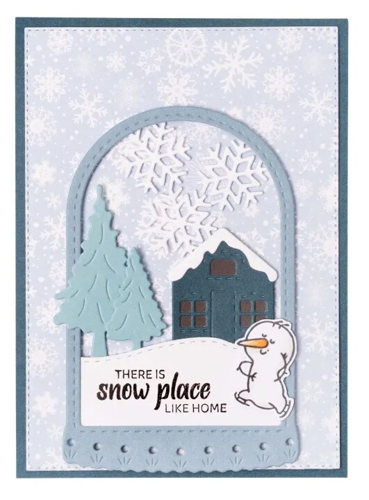 Silikonová razítka Studio Light - sněhuláci a vločky - sada 13 ks