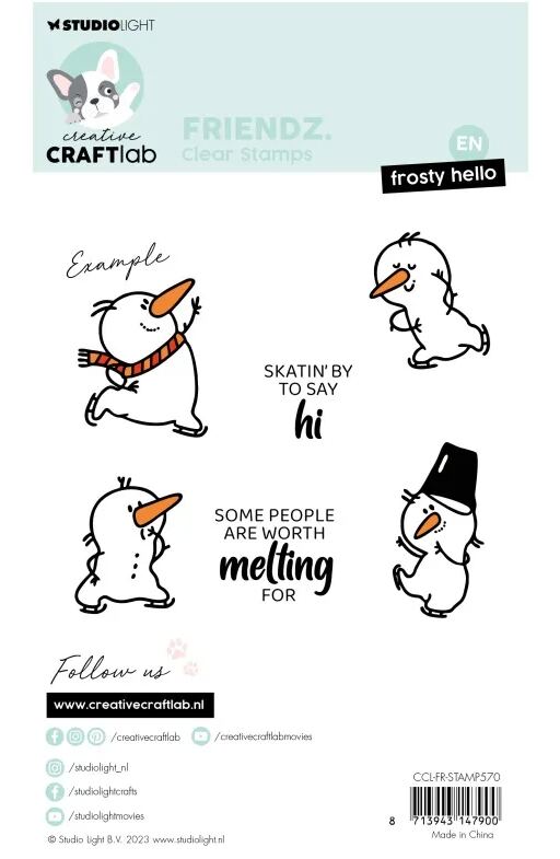 Silikonová razítka Studio Light - sněhuláci a vločky - sada 13 ks