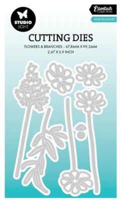 Vyřezávací šablony Studio Light - luční kvítka - sada 7 ks