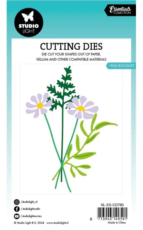 Vyřezávací šablony Studio Light - luční kvítka - sada 7 ks