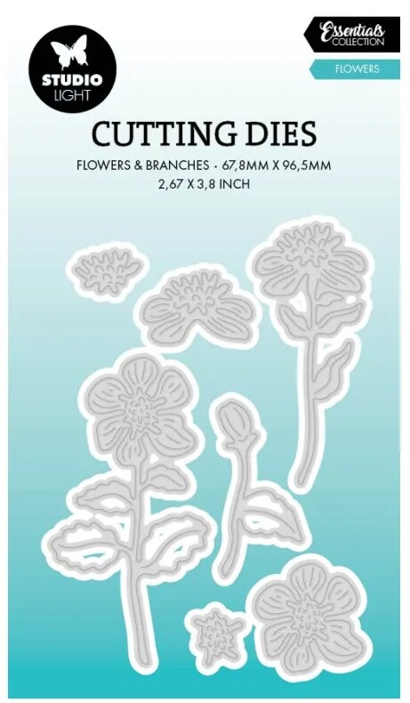 Vyřezávací šablony Studio Light - květiny na stonku - sada 7 ks