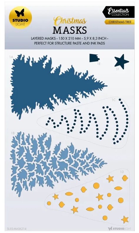 Plastová šablona k vrstvení Studio Light - vánoční stromeček