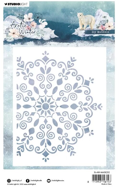 Plastová šablona Studio Light - ledová mandala - 1 ks