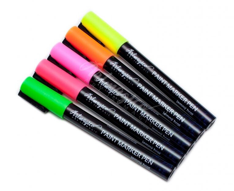 Akrylové fixy Artmagico s jemným hrotem NEON - sada 5 ks
