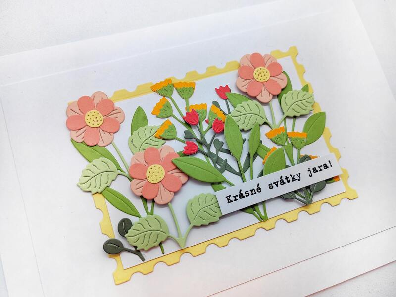 Přání ruční výroba - Květiny - Krásné svátky jara - 1 ks