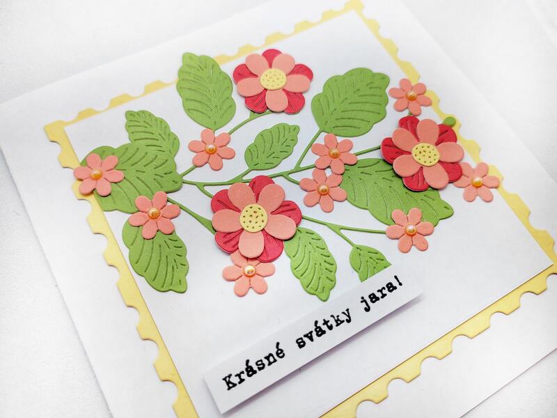 Přání ruční výroba - Květiny - Krásné svátky jara 2 - 1 ks