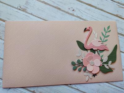 Dárková obálka - Plameňák - 1 ks