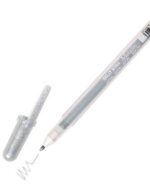 Gelový popisovač SAKURA metalický stříbrný - 1 ks