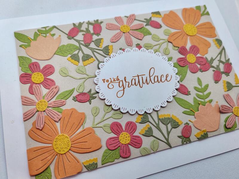 Přání ruční výroba - Jarní květiny