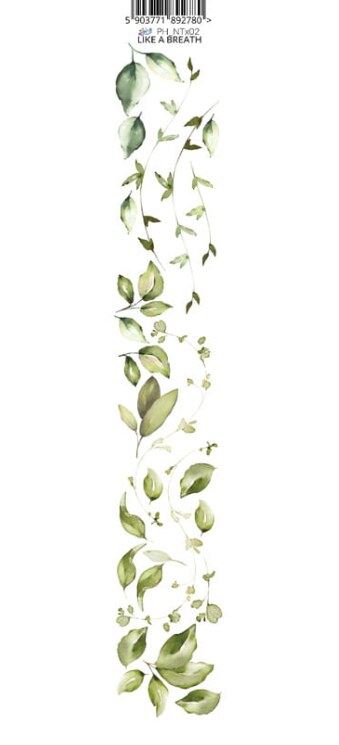 Oboustranně potištěný pás se zelenými lístky PAPER HEAVEN - Like a Breath