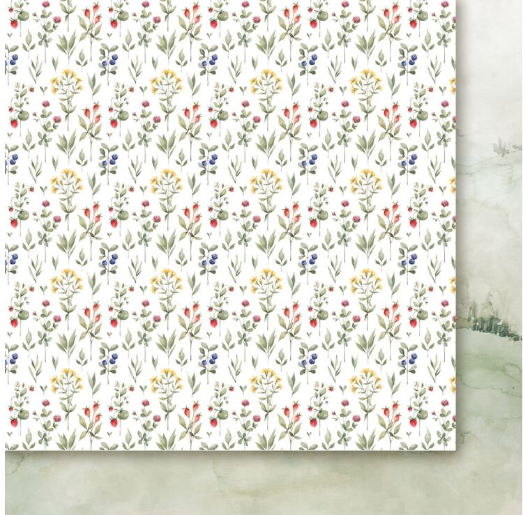 Oboustranně potištěný papír 30x30cm PAPER HEAVEN - luční květiny 02