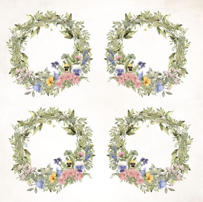 Potištěný papír se věnečky a maceškami 6x6" PAPER HEAVEN - Love Notes - 1 ks