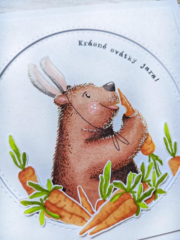 Přání ruční výroba - Medvěd - Krásné svátky jara! 2 - 1 ks