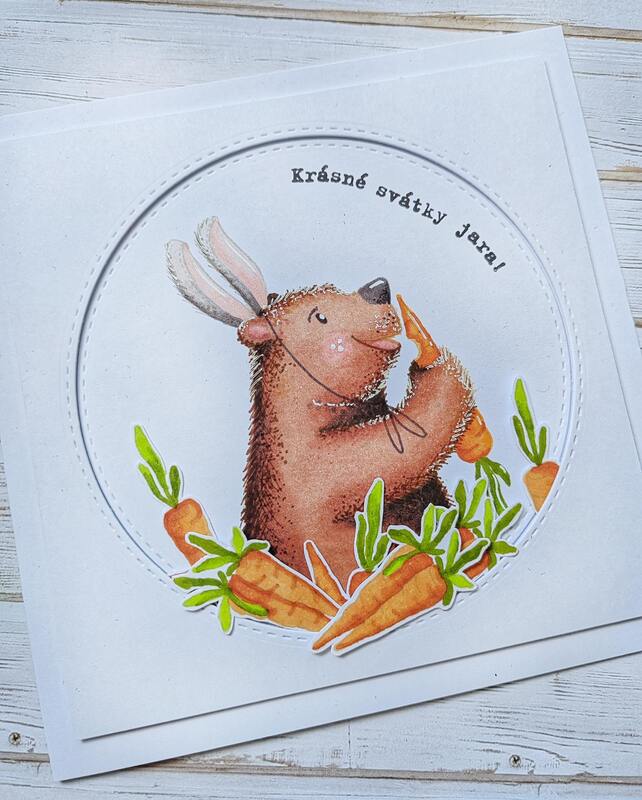 Přání ruční výroba - Medvěd - Krásné svátky jara! 2 - 1 ks