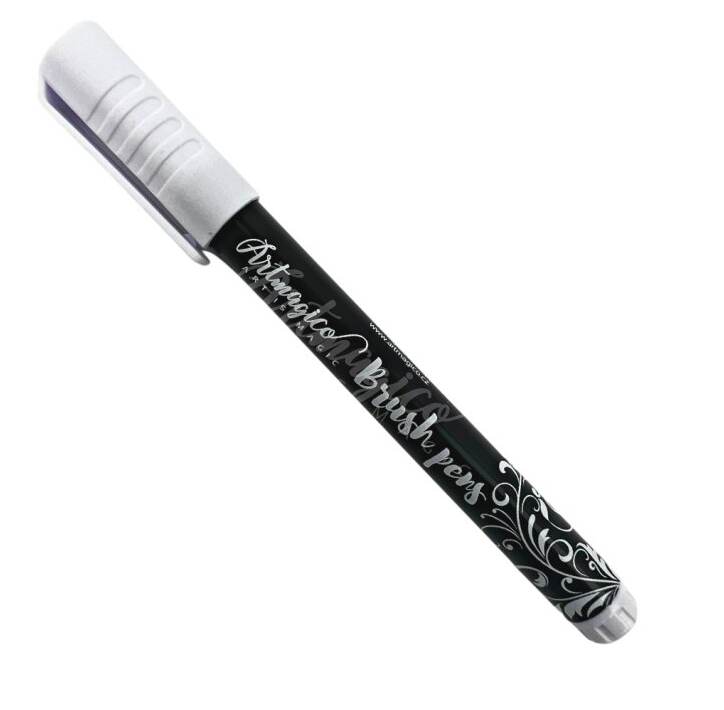 Artmagico Brush pens fixy akrylové - bílý - 1 ks
