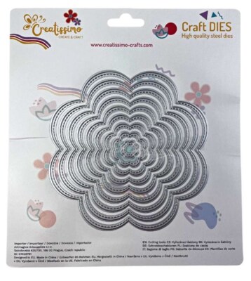 Vyřezávací šablona ARTMAGICO - květiny s prošitím - sada 9 ks