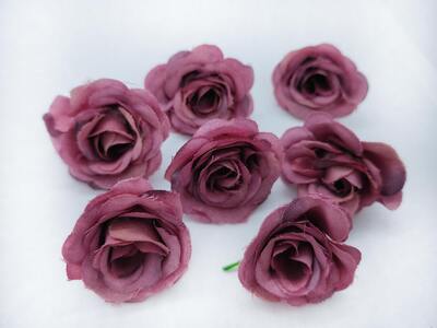 Látkové růžičky - tmavě fialová - sada 5 ks