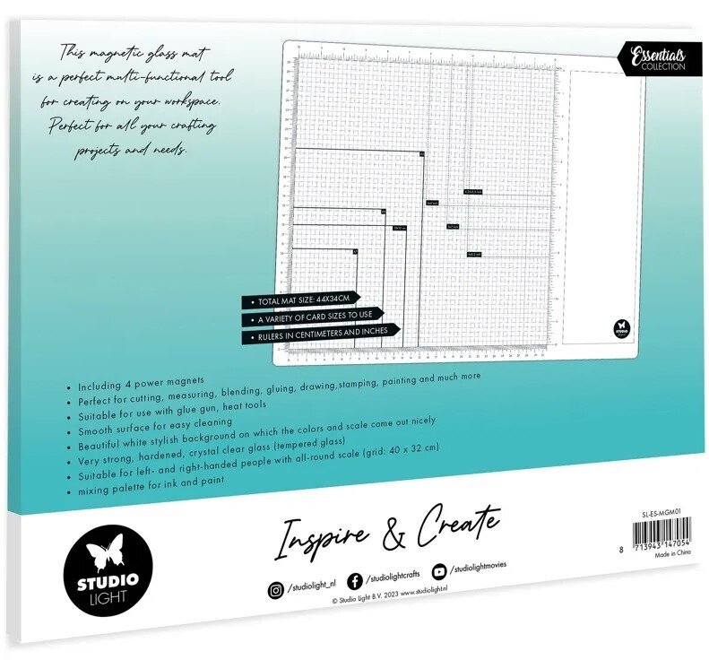 Skleněná magnetická podložka na tvoření Studio Light - 1 ks