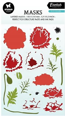 Plastová šablona na vrstvené květiny Studio Light - vlčí mák - 1 ks