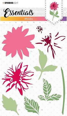 Plastová šablona na vrstvené květiny Studio Light - jiřina - 1 ks