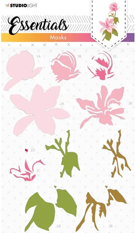 Plastová šablona na vrstvené květiny Studio Light - magnólie - 1 ks