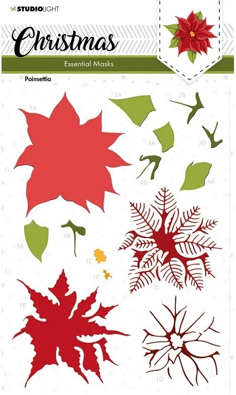 Plastová šablona na vrstvené květiny Studio Light - vánoční hvězda - 1 ks