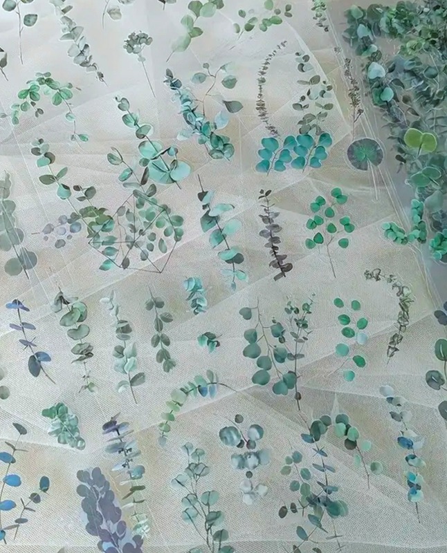 Průhledné samolepky Eukalyptus - 2 archy - sada 2 archy