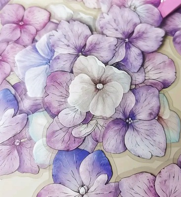 Průhledné samolepky Fialová kvítka - 25 ks - sada 25 ks