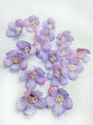 Látkové květiny - světle fialové - balení 10 ks